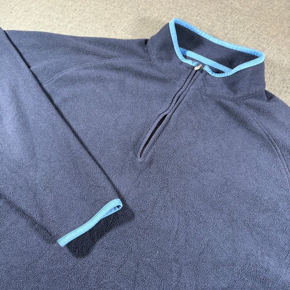 Peter Millar Fleece Pullover Mens Large Navy Quarter Zip Tiger Logo MF19EZ38